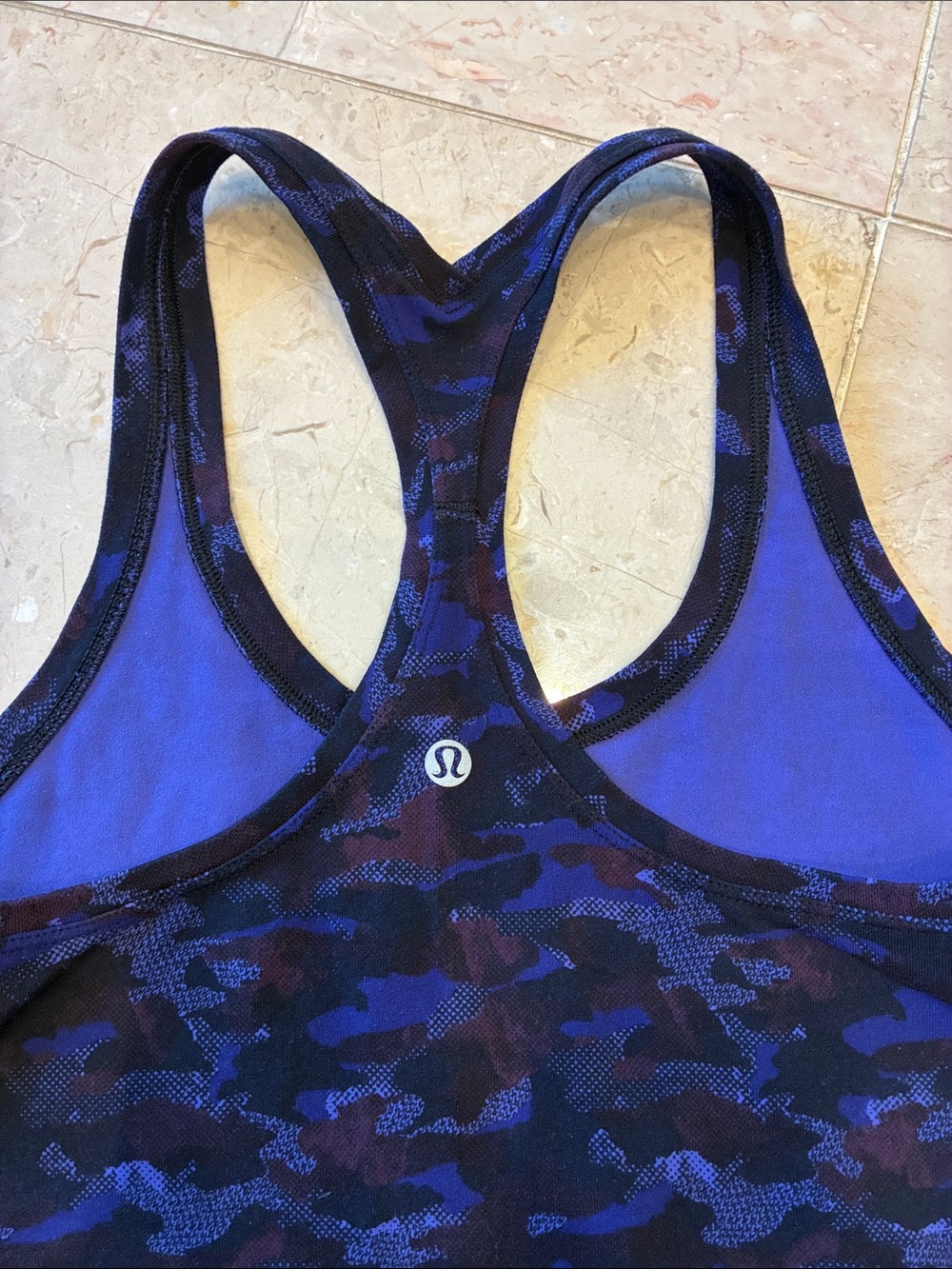 lululemon athletica Blue Camouflage Racerback Tank